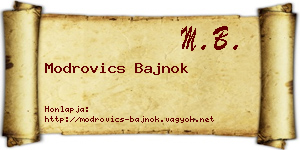 Modrovics Bajnok névjegykártya